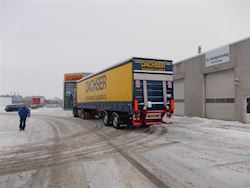 Ny 2 akslet gardintrailer til Skovby Transport, 