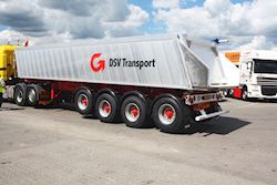 DSV Transports første nye Kel-Berg 4 akslet 37 m3 tiptrailer, 