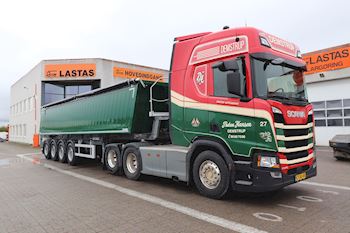 Demstrup Autotransport med ny flot Kel-Berg 4 aks. tiptrailer 37 m3 fra Lastas