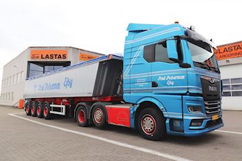Ny Kel-Berg 4 akslet tiptrailer 37 m3 leveret  til Vognmand Poul Pedersen, Ejby