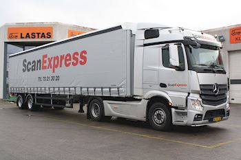 Lastas har leveret ny Kel-Berg 2 akslet city-gardin trailer til Scan Express A/S