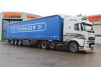 Ny Kel-Berg 3 aks. maxi flex gardintrailer til Thorager Transport v/ Peter Thorager 