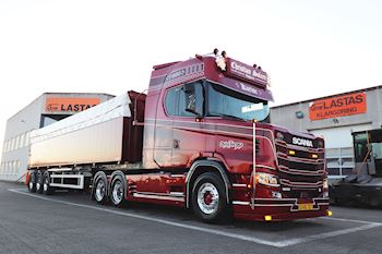 Ny super flot Kel-Berg 4 akslet tiptrailer 56 m3  til Vognmand Christian Soleen