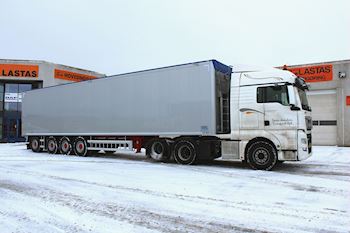 Flot ny Kel-Berg/Knapen 4 akslet Walking Floor trailer udleveret til Søren Jakobsen Transport ApS