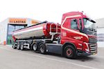 En flot ny Kel-Berg 3 akslet city asfalt tiptrailer  29 m3 til Vognmand.dk A/S