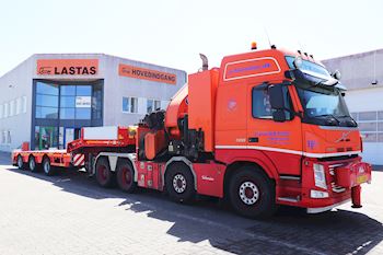 P. Fournaise A/S med en ny Faymonville 3 akslet maskintrailer med dobbelt udtræk fra Lastas 