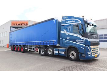 Lastas har leveret en ny Kel-Berg 4 akslet  gardintrailer til Vindelsbæk Transport A/S 