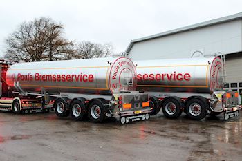 De første fabriksnye tanktrailer fra Kel-Berg til Poul’s Bremseservice