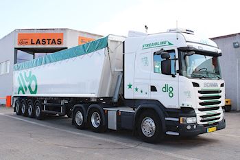 Ny Kel-Berg 4 akslet tiptrailer 61,5 m3 med aut. rullepresenning til Dansk Landbrug 