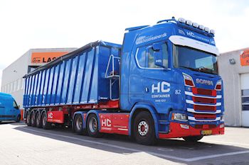 Ny Kel-Berg 4 akslet tiptrailer 71 m3 til HC Container Service A/S 