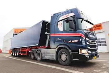 L.M. Transport, Ans A/S med to nye Kel-Berg 4 akslet tiptrailere 61,5 m3 fra Lastas